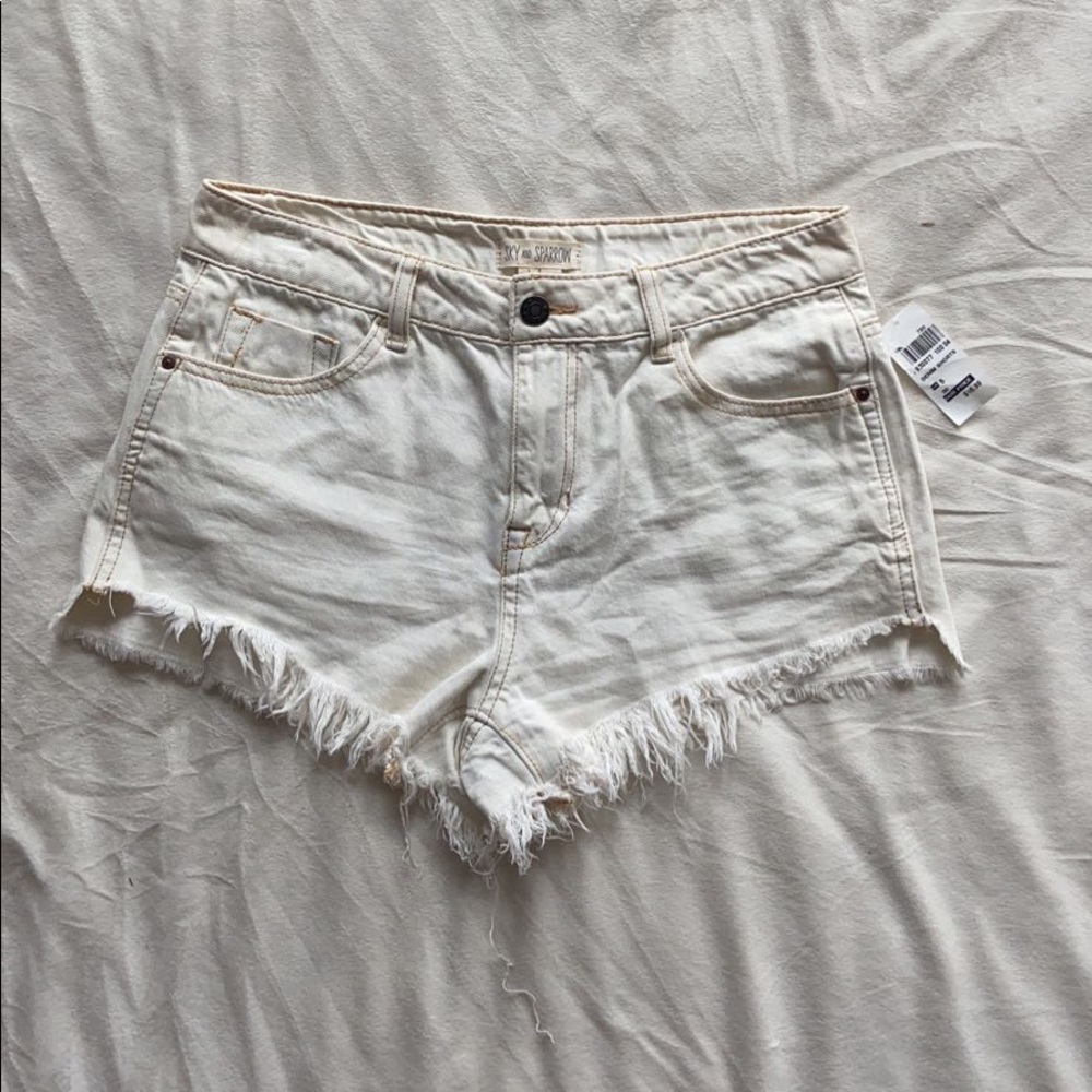 NWT white denim shorts